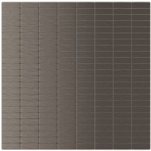 Inoxia SpeedTiles Urbain DG Dark Gray 11.42 in. X 11.57 in. X 5 mm Metal Self-Adhesive Wall Mosaic Tile (22.08 sq.ft. /case)