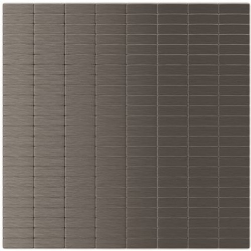 Inoxia SpeedTiles Urbain DG Dark Gray 11.42 in. X 11.57 in. X 5 mm Metal Self-Adhesive Wall Mosaic Tile (22.08 sq.ft. /case)