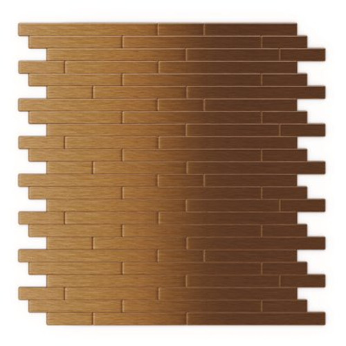 Inoxia SpeedTiles Wally Dark Copper 12.09 in. x 11.97 in. x 5 mm Metal Self-Adhesive Wall Mosaic Tiles (24 sq. ft./Case)