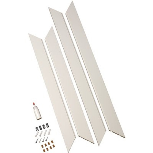 American Pride Decorative 36 in. x 36 in. Single Mirror Framing Kit for Bathrooms in White with Flat Frame