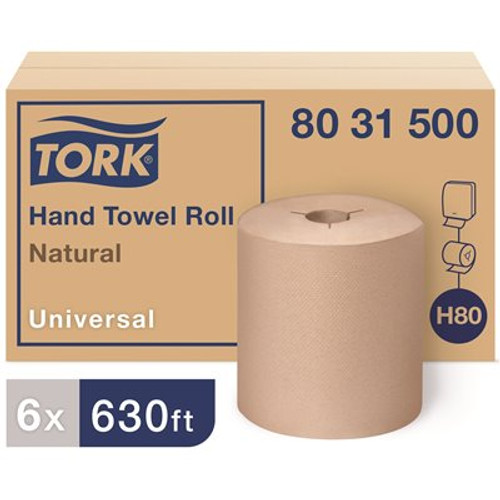 TORK Natural 8 in. Controlled Hardwound Paper Towels (630 ft./Roll, 6-Rolls/Case) TORK Natural 8 in. Controlled Hardwound Paper Towels (630 ft./Roll, 6-Rolls/Case)
