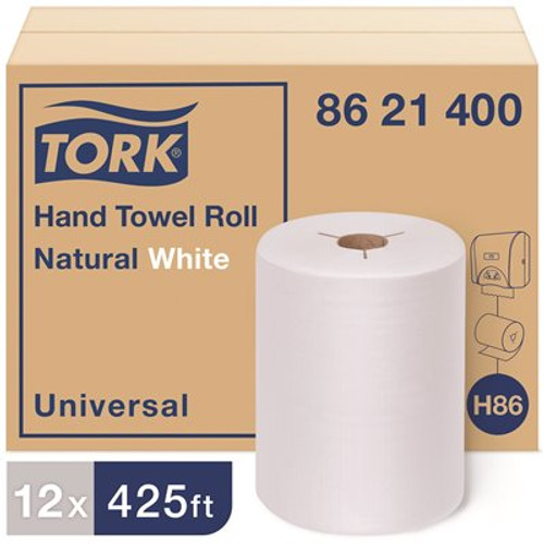 TORK Natural White 8 in. Controlled Hardwound Paper Towels (425 ft./Roll, 12-Rolls/Case)