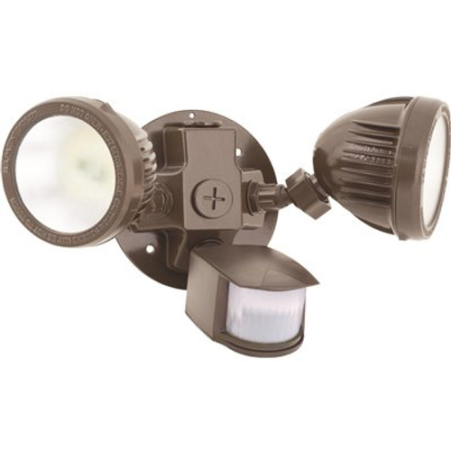 Hubbell Lighting Marshal 26.6-Watt Dark Bronze Motion Activated Outdoor Integrated LED Flood Light