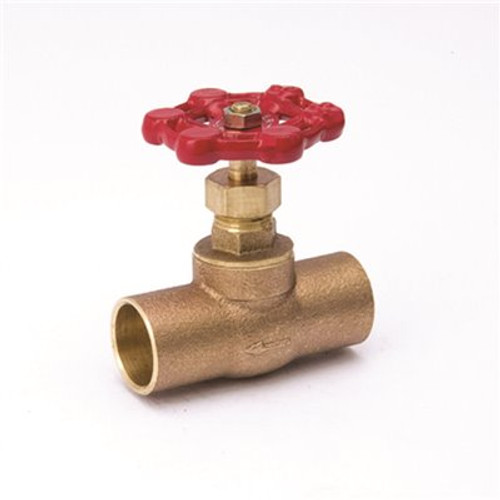 Mueller Global 3/4 in. Solder Brass Slip Stop Valve