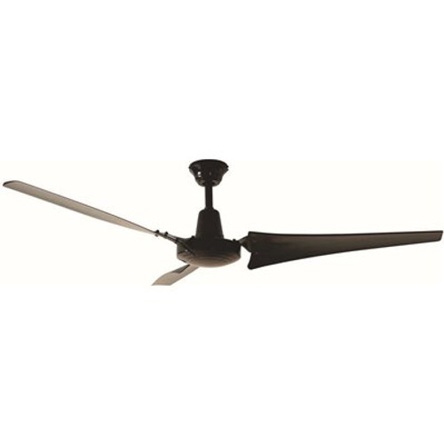 Hampton Bay Industrial 60 in. Black Indoor Ceiling Fan with Wall Control