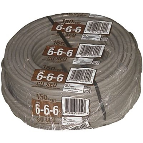 Southwire 150 ft. 6-6-6 Gray Stranded CU SEU Cable