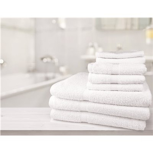 Oxford Gold White 13 in. x 13 in. 1.5 lbs. Washcloth with Dobby Border (300 Each per Case)