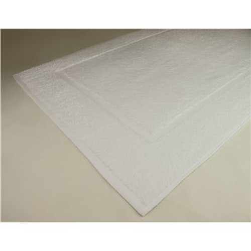 GANESH MILLS 20 in. x 30 in., 7 lbs. White Terry Bath Mat With Single Cam Frame Border (60 Each Per Case)