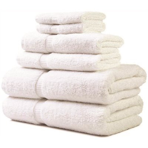 27 in. x 54 in. 14 lb. Bath Towel with Dobby Border in White (Case of 36)