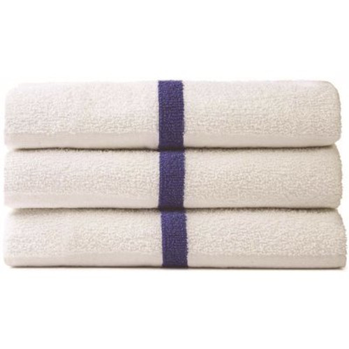 22 in. x 44 in. Terry Blue Stripe Bath Towel (Case of 300)