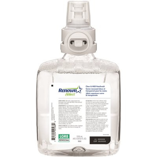 Renown Select RB8 1.2 l Clear and Mild Hand Soap, 1250 mL Refill for RB8 Dispenser