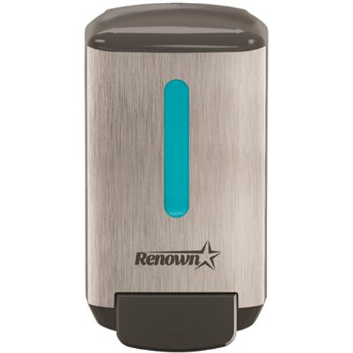 Renown RB4 Manual Foam Handwash Dispenser, Brushed Metallic / Black