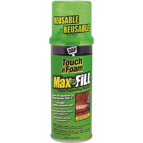 DAP DAP TOUCH-N-FOAM MAX FILL INSULATING FOAM, 12 OZ.