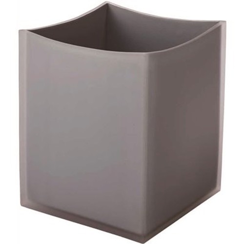 Smoke 9 Qt. Resin Curve Wastebasket