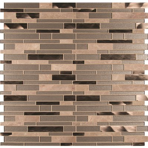 MSI Champagne Toast Interlocking 11.88 in. x 12.63 in. Textured Multi-Surface Metal Look Wall Tile (20 sq. ft./Case)