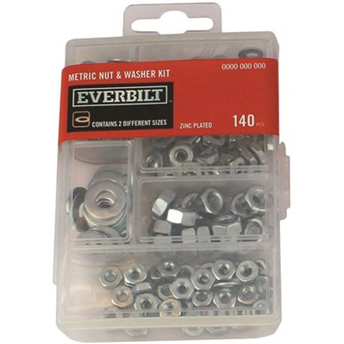 Everbilt 59-Piece Zinc-Plated Metric Nut and Washer Kit