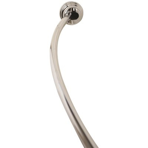 Zenna Home NeverRust 50 in. to 72 in. Aluminum Tension Curved Shower Rod in Chrome