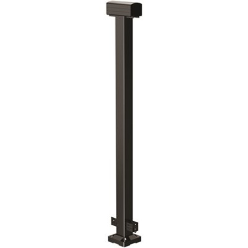 Peak Aluminum Railing 2 in. x 42 in. Black Aluminum Deck Railing Mid Post