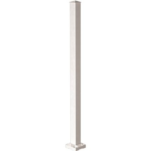 Peak Aluminum Railing 2 in. x 42 in. White Aluminum Deck Railing Stair Post