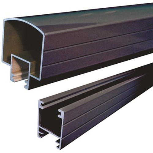 Peak Aluminum Railing 6 ft. Black Aluminum Deck Railing Hand and Base Rail