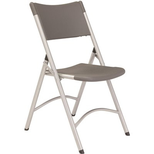 National Public Seating Charcoal Plastic Seat Outdoor Safe Folding Chair (Set of 4)