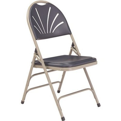 National Public Seating Navy Metal Frame Outdoor Safe Folding Chair (Set of 4)