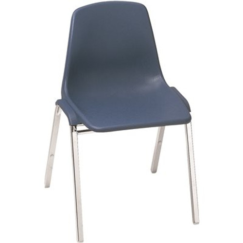 NATIONAL PUBLIC SEATING POLY SHELL STACK CHAIR BLUE