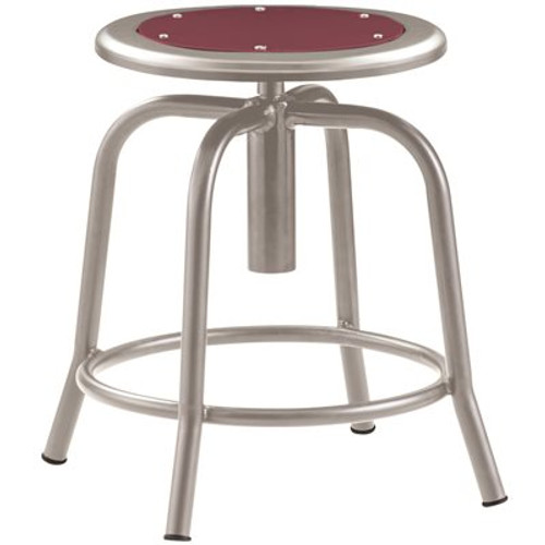 NATIONAL PUBLIC SEATING ADJ HGT STOOL BURGNDY/GREY