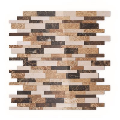 SpeedTiles Amber Brown 11.65 in. x 11.34 in. x 5mm Stone Self-Adhesive Wall Mosaic Tile (11.04 sq. ft./Case)
