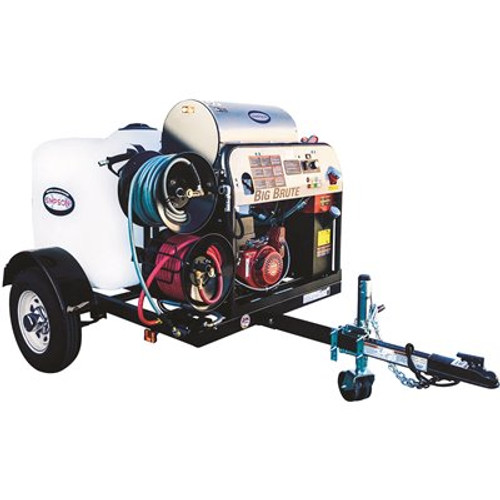 SIMPSON Mobile Trailer 4000 PSI 4.0 GPM Gas Hot Water Professional Pressure Washer with HONDA GX390 Engine