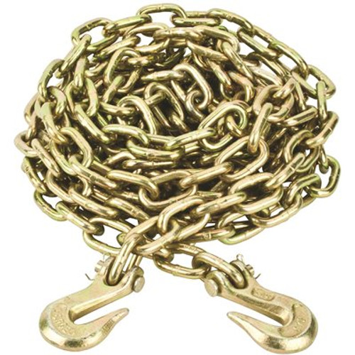 Everbilt 5/16 in. x 20 ft. Grade 70 Yellow Zinc Plated Steel Tow Chain with Grab Hooks