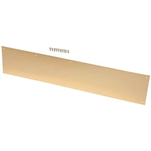 Everbilt 8 in. x 34 in. Bright Brass Kick Plate