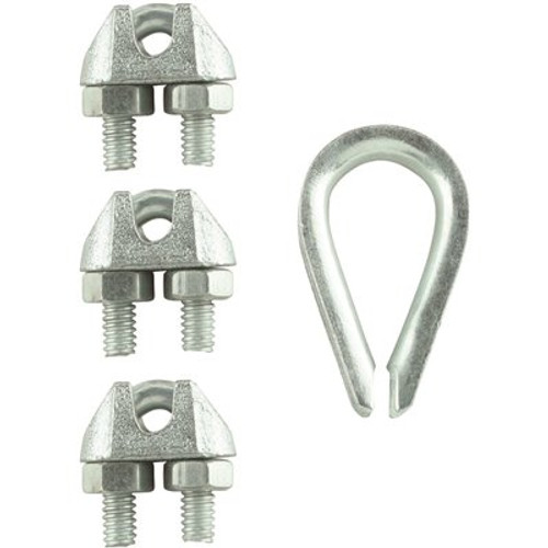 Everbilt 3/16 in. Zinc-Plated Clamp Set (4-Pack)