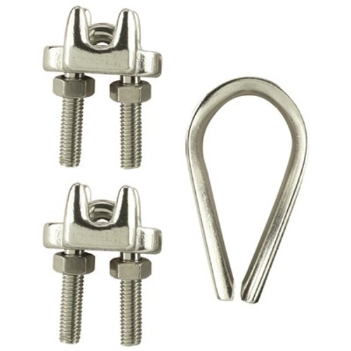 Everbilt 3/16 in. Stainless Steel Clamp Set (3-Pack)