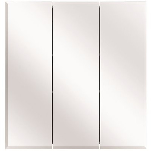 Glacier Bay 24-3/8 in. W x 25-1/4 in. H Frameless Surface-Mount Tri-View Bathroom Medicine Cabinet with Mirror