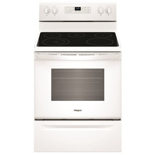 Whirlpool 5.3 cu. ft. Electric Range with Steam Clean and 5 Elements in White