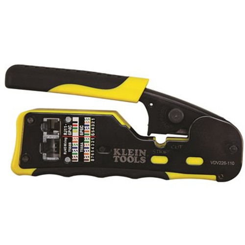 Klein Tools Ratcheting Wire Crimper / Stripper / Cutter, for Pass-Thru