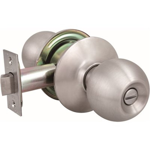 US Lock 2010 Series GR2 2-3/4 in. Backset US32D Privacy Bed/Bath Ball Door Knob