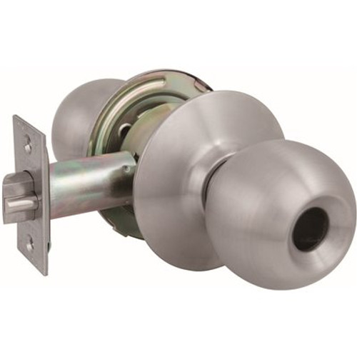 US Lock 2010 Series GR2 Entrance 2-3/4 in. Backset US32D Ball Door Knob Less Cylinder