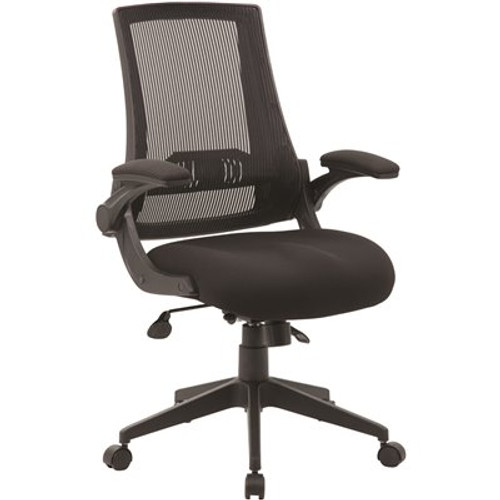 BOSS OFFICE Black Mesh Flip Arm Chair