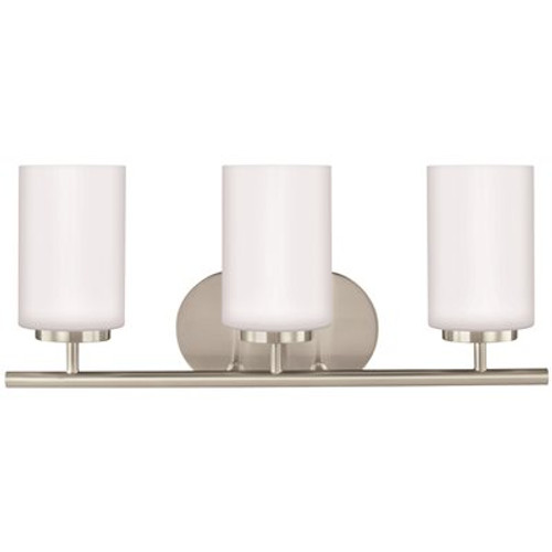 Sea Gull Lighting Oslo 3-Light Brushed Nickel Bath Light