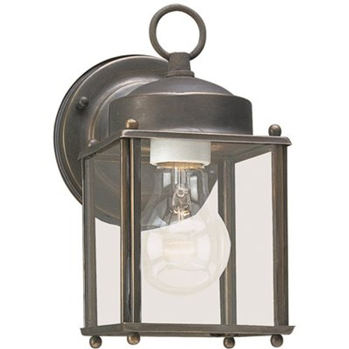 Generation Lighting New Castle 1-Light Antique Bronze Outdoor Wall Lantern Sconce