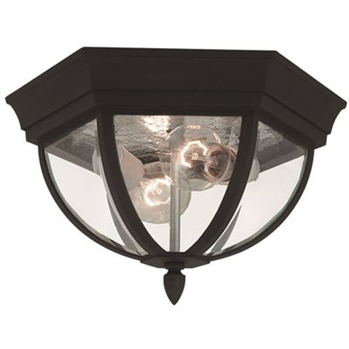 Generation Lighting Wynfield 2-Light Black Outdoor Ceiling Fixture