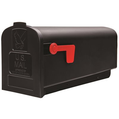 GibraltarÂ Mailboxes Parsons Black, Medium, Plastic, Post Mount Mailbox