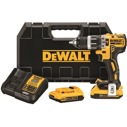 DEWALT 20V MAX XR with Tool Connect Cordless Brushless 1/2 in. Hammer Drill/Driver with (2) 20V 2.0Ah Batteries