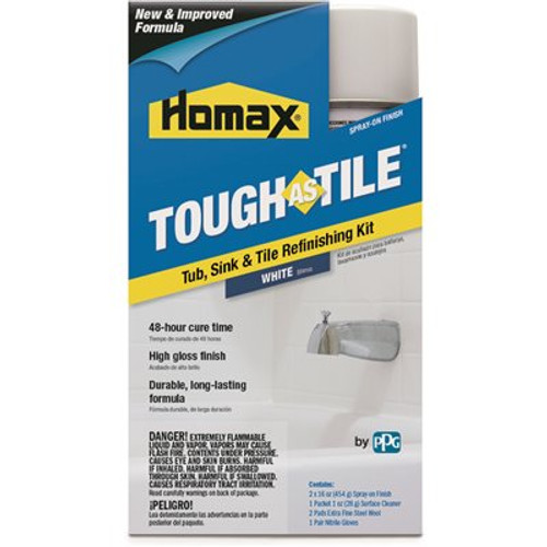 Homax 32 oz. White Tough as Tile Aerosol Tub, Sink, and Tile Refinishing Kit