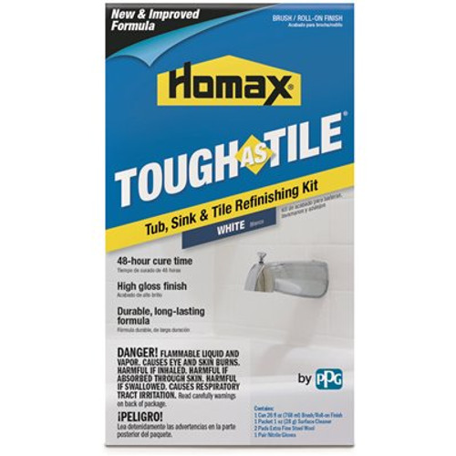 Homax 26 oz. White Tough as Tile Brush on Tub, Sink, and Tile Refinishing Kit