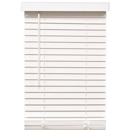 Designer's Touch White Cordless Room Darkening 2 in. Faux Wood Blind for Window - 25 in. W x 48 in. L