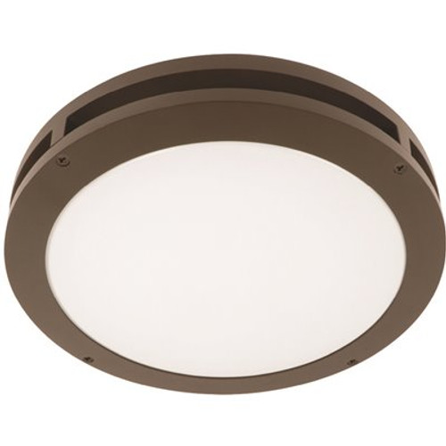 Feit Electric 13 in. 18.5-Watt Bronze Non-Dimmable Integrated LED Outdoor Security Flush Mount Ceiling Canopy Light (3-Pack)