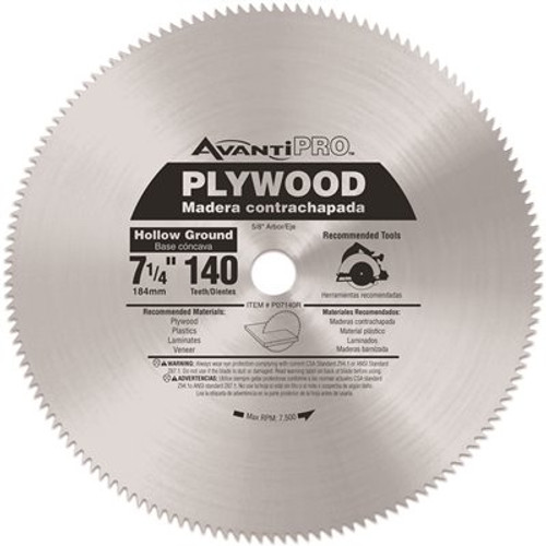 Avanti Pro 7-1/4 in. x 140-Tooth Plywood Circular Saw Blade